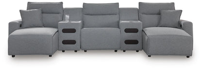 ModMax II 5-Piece Reclining Sectional with Double Chaise and Audio Consoles