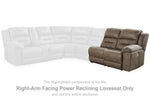 Loveseat reclinable eléctrico Ravenel con brazo derecho