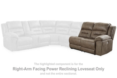 Loveseat reclinable eléctrico Ravenel con brazo derecho