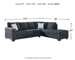 Sofá cama seccional de dos piezas Altari con chaise longue