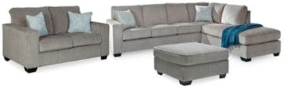 Sofá cama seccional de dos piezas, loveseat y otomana Altari