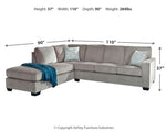 Sofá cama seccional de dos piezas Altari con chaise longue