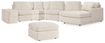 Seccional Modmax de 6 piezas con chaise longue y otomana
