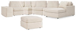 Seccional Modmax de 6 piezas con chaise longue y otomana