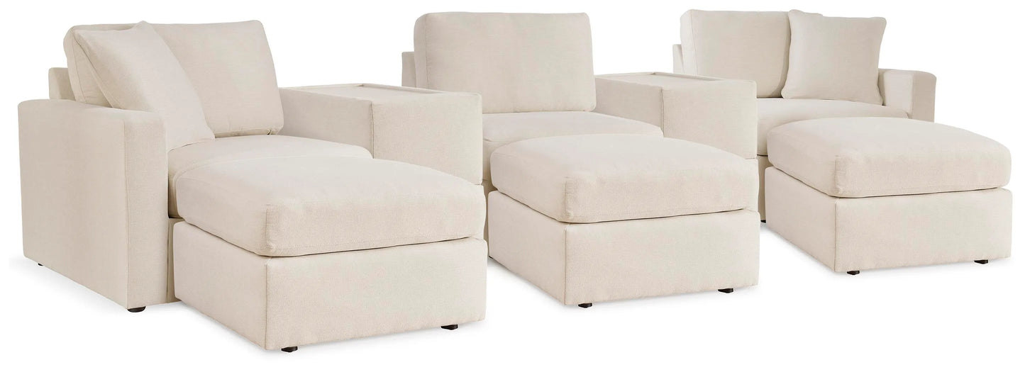 Seccional Modmax de 5 piezas y 3 otomanas