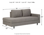 Chaise esquinera Lyman con brazo derecho