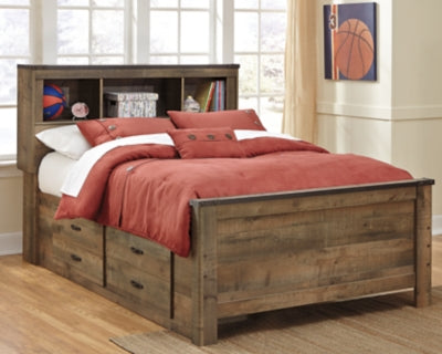 Cama Trinell de tamaño completo con dos cajones de almacenamiento