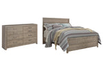 Cama Queen con paneles y cómoda Culverbach