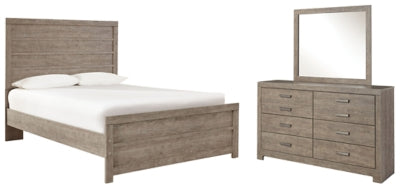 Cama Culverbach con paneles completos, tocador y espejo