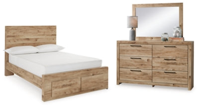 Cama Hyanna con almacenamiento de paneles completos, tocador y espejo