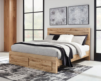 Cama Hyanna King con almacenamiento y paneles