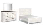 Cama Gerridan con paneles completos, tocador y espejo
