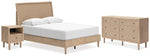 Cama Queen con paneles, cómoda y mesita de noche Cielden