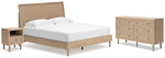 Cama King con paneles, cómoda y mesita de noche Cielden
