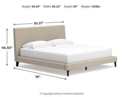 Cielden King Upholstered Bed with Roll Slats