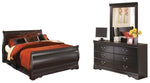 Cama Queen tipo trineo Huey Vineyard con tocador y espejo
