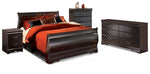 Cama Queen tipo trineo Huey Vineyard, tocador, cómoda y mesita de noche