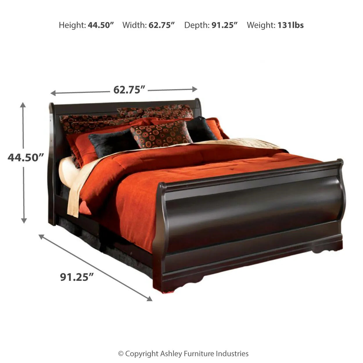 Huey Vineyard Queen Sleigh Bed