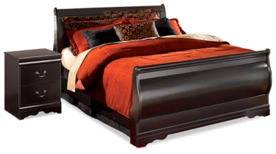 Cama tipo trineo y mesita de noche Huey Vineyard Queen