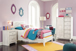 Cama individual con paneles, cómoda y mesita de noche Paxberry