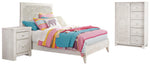Cama, cómoda y mesita de noche Paxberry con paneles completos