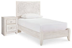 Cama individual con paneles y mesita de noche Paxberry