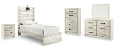 Cama doble Cambeck con paneles, tocador, espejo, cómoda y mesita de noche