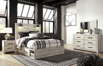 Cama Queen Cambeck con paneles, espacio de almacenamiento, tocador y espejo
