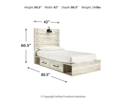 Cambeck Twin Panel Bed with 4 Storage Drawers