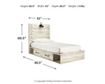 Cambeck Twin Panel Bed with 4 Storage Drawers