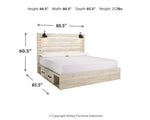 Cambeck King Panel Bed with 2 Storage Drawers