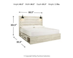 Cambeck King Panel Bed with 4 Storage Drawers