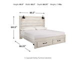 Cambeck King Panel Bed with 2 Storage Drawers