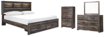 Drystan King Storage Bed, Dresser, Mirror and Chest