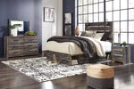 Drystan King Panel Bed with Storage, Dresser, Mirror and Nightstand