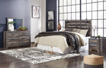 Drystan King Panel Headboard with Metal Frame, Dresser, Mirror, and Nightstand