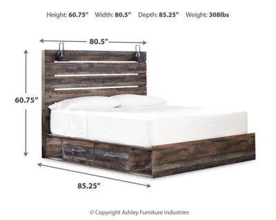 Drystan King Panel Bed with 4 Storage Drawers