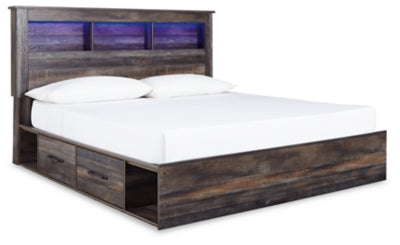 Drystan King Bookcase Bed with 4 Storage Drawers