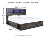 Drystan King Bookcase Bed with 4 Storage Drawers
