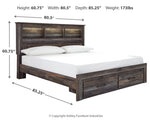 Drystan King Bookcase Bed with 2 Storage Drawers