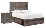 Drystan Full Bookcase Bed with 2 Sided Storage and Nightstand