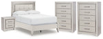 Zyniden Full Panel Bed, 2 Chests and Nightstand