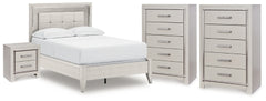 Zyniden Full Panel Bed, 2 Chests and Nightstand