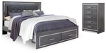 Cama y cómoda con almacenaje Lodanna King