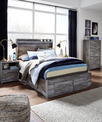 Cama Baystorm de tamaño completo con 6 cajones de almacenamiento