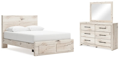 Cama Queen con almacenamiento, tocador y espejo Lawroy