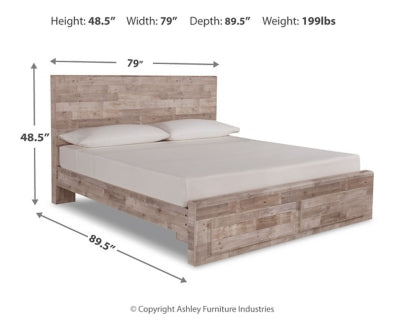 Effie King Panel Bed with 2 Storage Drawers