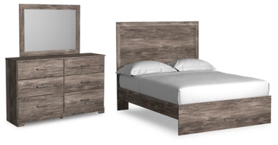 Cama Ralinksi con paneles completos, tocador y espejo
