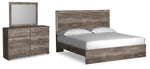 Cama Ralinksi King con paneles, tocador y espejo