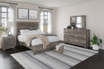 Cama Ralinksi con paneles completos, tocador, espejo y mesita de noche